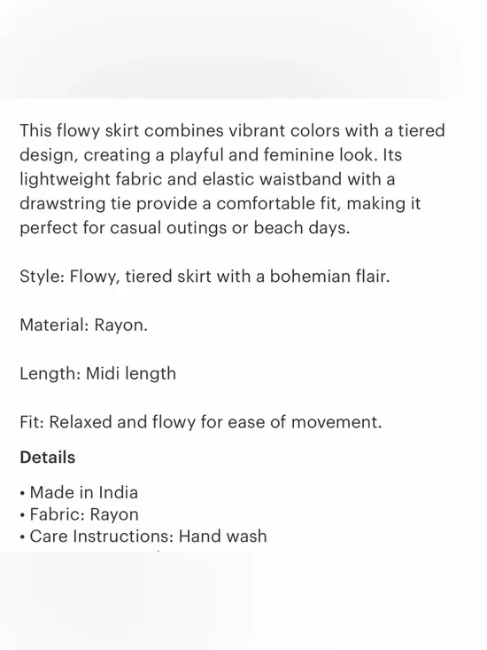 Sacred Threads Pink & Orange Tie-Dye Tiered Midi Skirt - Picture 8 of 8